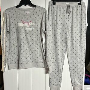 LC Lauren Conrad Gray Star Pajama Set